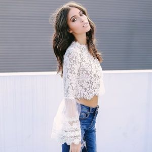 Crochet Trim Lace Top